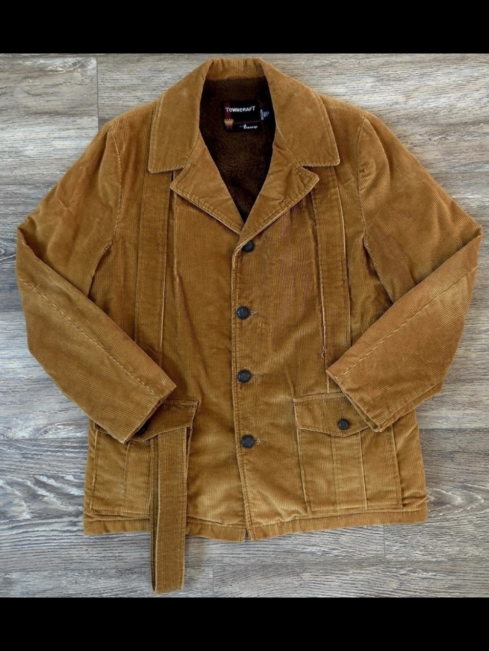 Towncraft Men's Corduroy Trench Coat in Warm Tan